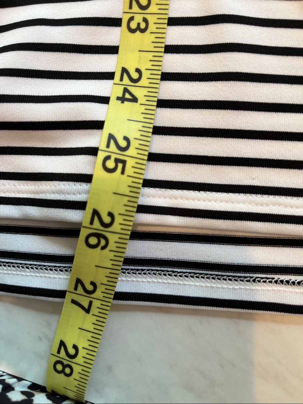 Chicos Striped Tee Shirt with cap sleeves. Size 2= 12 - Picture 6 of 7